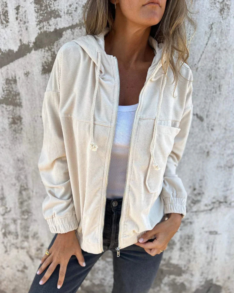 Ella™ | Corduroy Zip-Up Hoodie Jacket