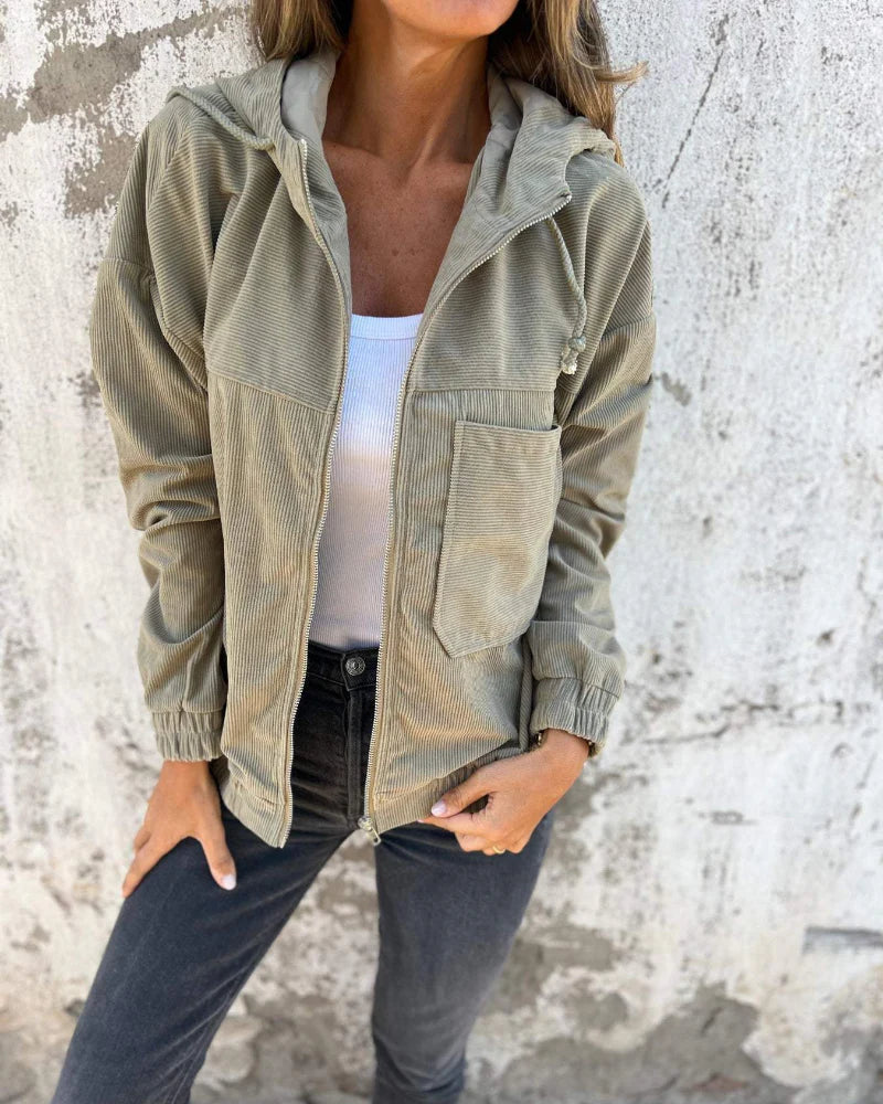 Ella™ | Corduroy Zip-Up Hoodie Jacket
