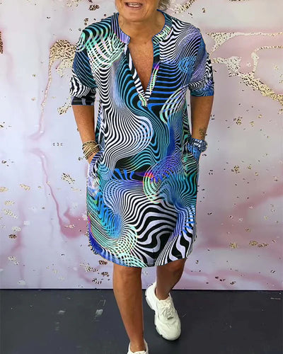 Ria™ | Colorful V-Neck Dress