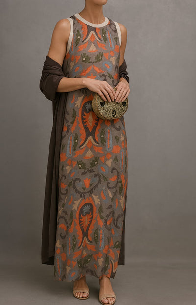 RAFFAELLA | Elegant Long Dress with Matching Shawl and Refined Silhouette for Special Events