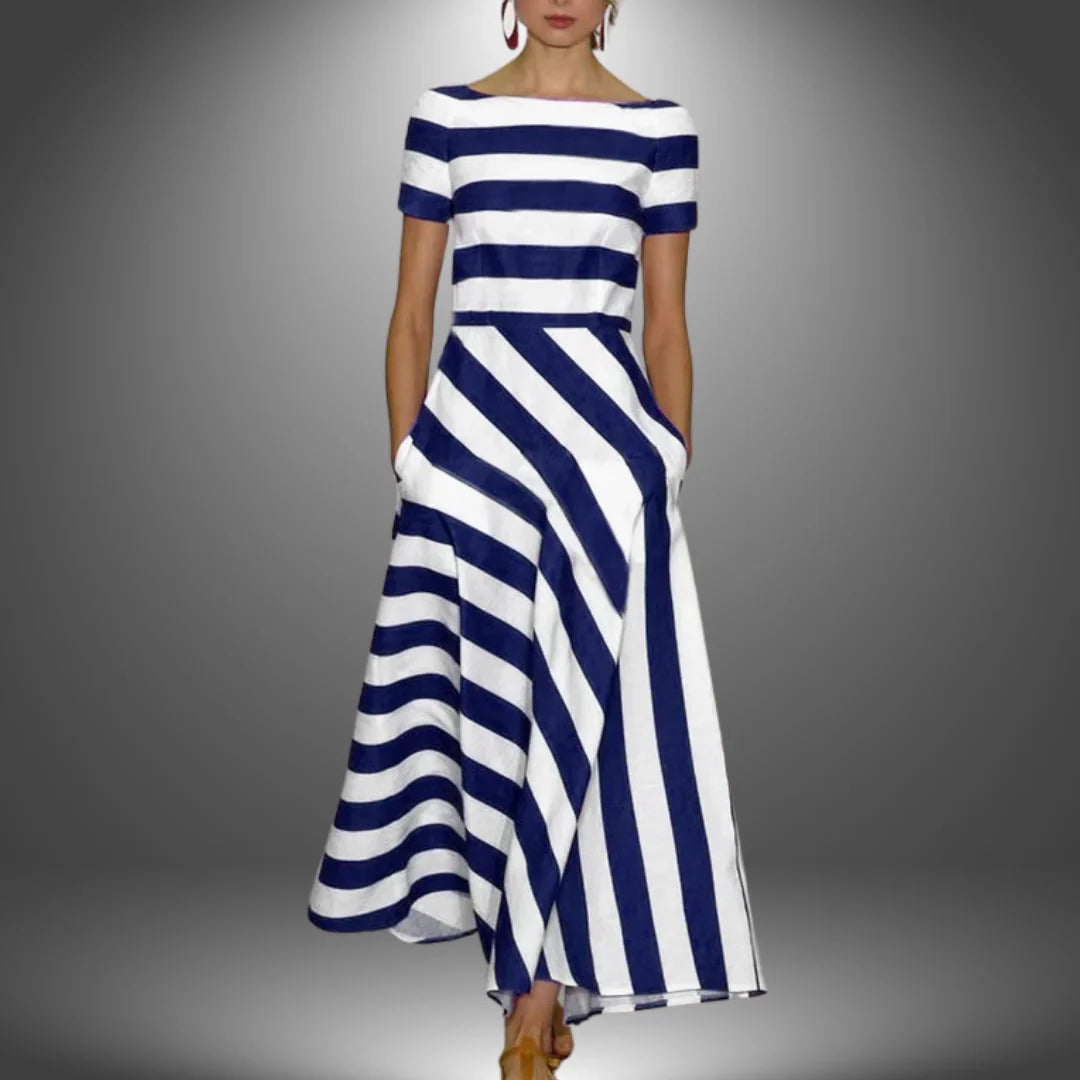 Selene™ – Handmade Long Striped Dress