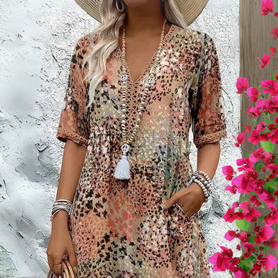 Donalyn | Vintage V-Neck Dress