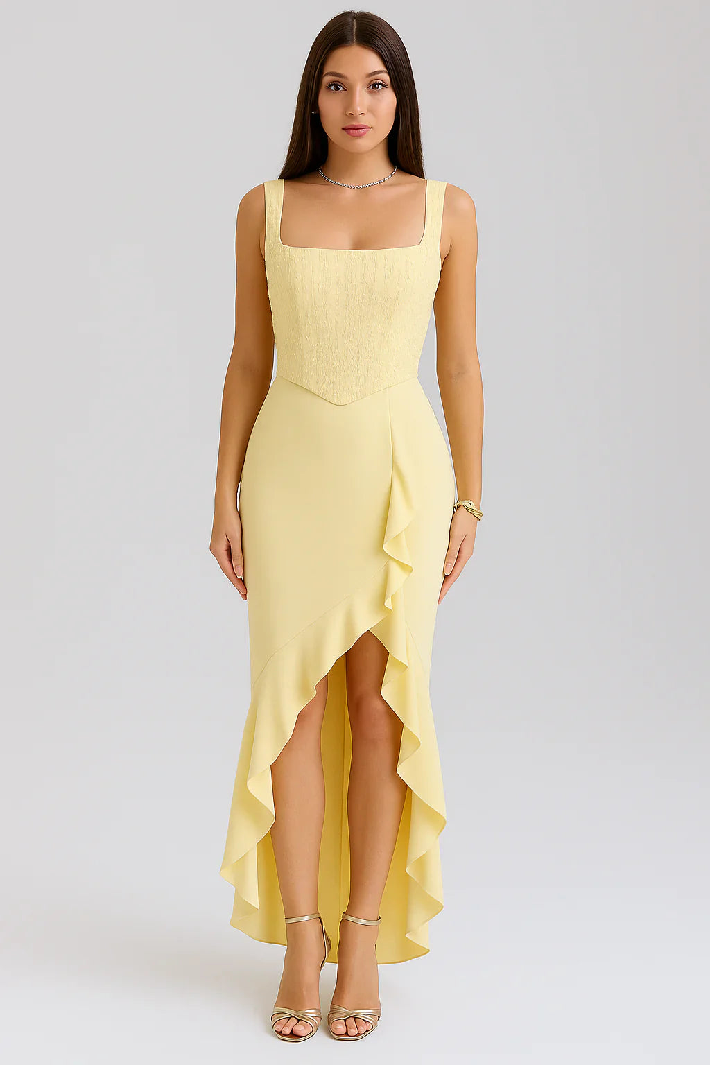 BELLA™ | Ruffled Satin Corset Dress