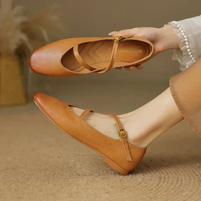Anitta - Leather Ballet Flats