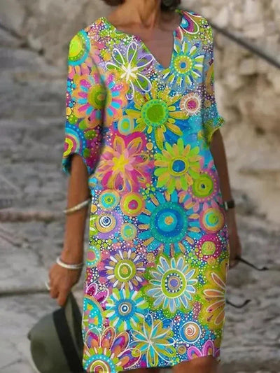 Annabelle™ – Floral V-Neck Dress