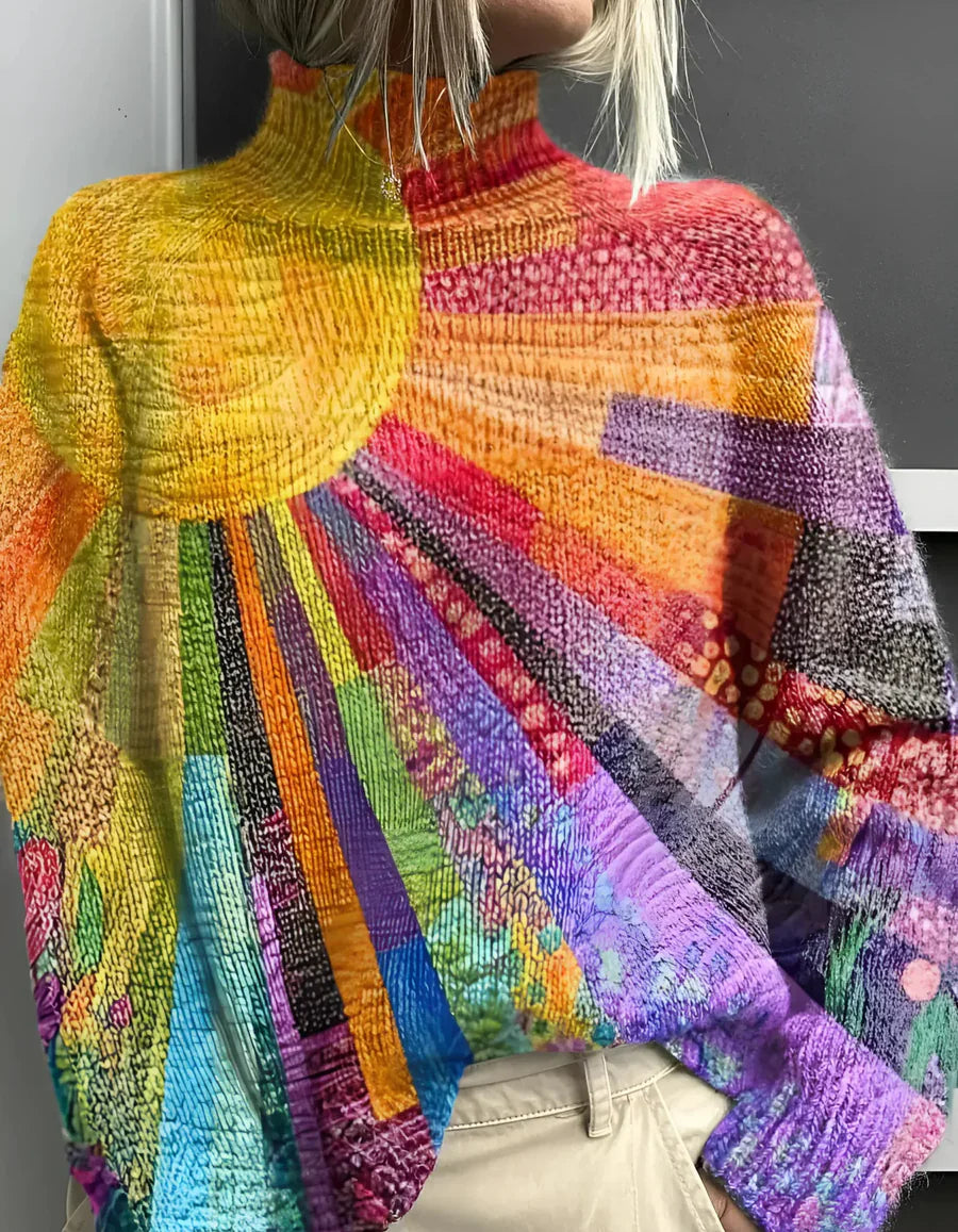 Ada – Cheerfully Colorful Turtleneck Sweater
