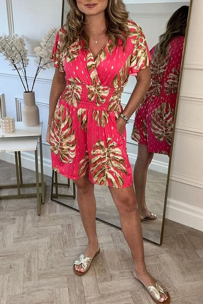 Leila™ - Leafy Print Romper