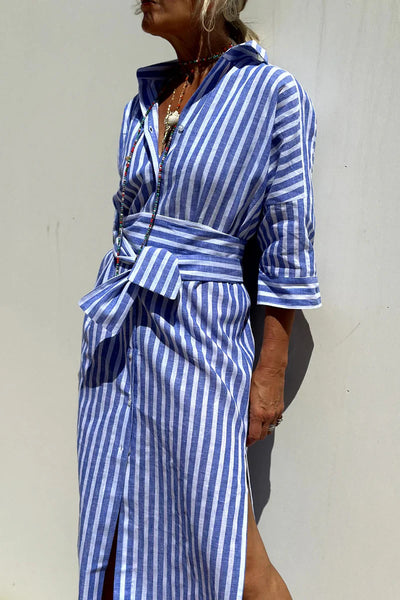Sophia | Shirt Dress with Timeless Stripes and Elegant Comfort