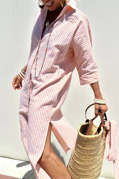 Sophia | Shirt Dress with Timeless Stripes and Elegant Comfort