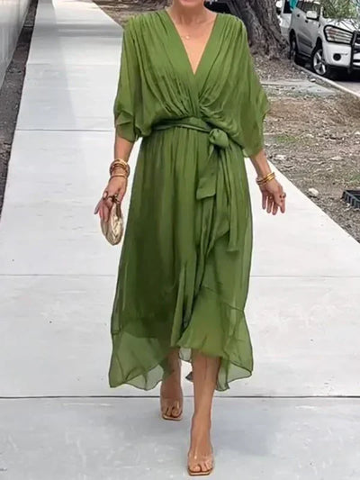 Monica – V-Neck Chiffon Dress