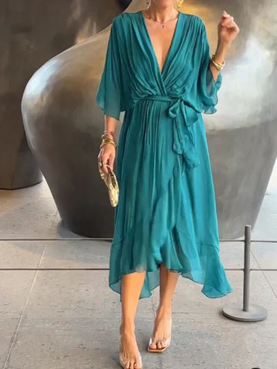 Monica – V-Neck Chiffon Dress
